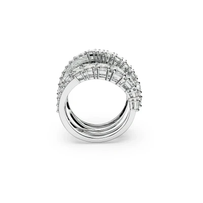 Afbeelding van Swarovski Twist WRAP Ring silvercoloured, Dames, Maat: 52, Silver coloured