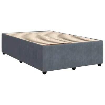 Afbeelding van vidaXL Bedframe fluweel donkergrijs 120x190 cm