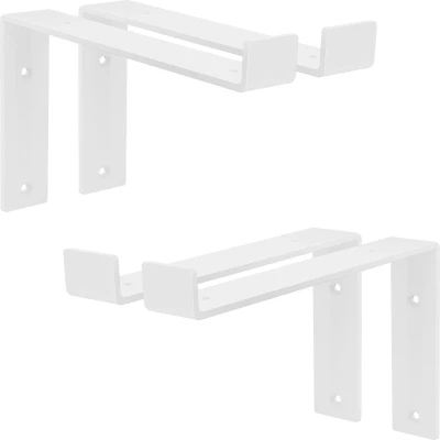 Afbeelding van ML Design 4 stuks plankbeugel 25x4x14,5cm wit, gemaakt van metaal, 10 inch plankbeugels, industriële planksteun voor wandmontage, 90 graden wandbeugel, L vormige wandplank, met schroeven