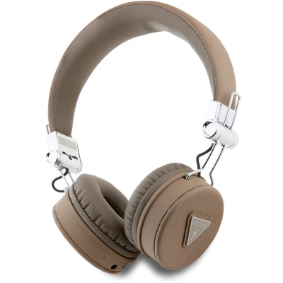 Afbeelding van Guess Bluetooth Stereo Koptelefoon ENC Grained Triangle Logo Bruin