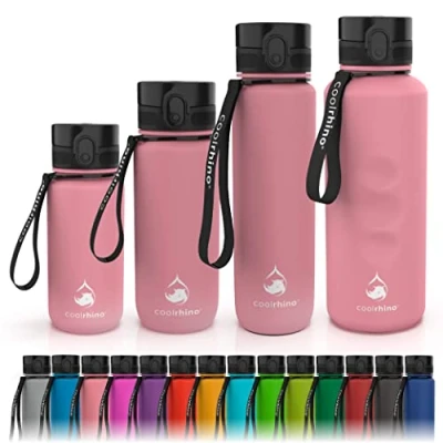Afbeelding van Coolrhino gourde, pour le sport, les activités de plein air et fitness, également enfants, étanche sans BPA, gourde adaptée à la carbonatation, 650 ml, rose (Rhino rose)