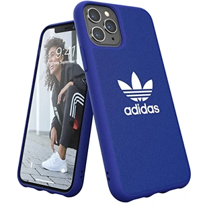 Afbeelding van adidas Moulded case canvas hoesje iPhone 11 Pro Blauw