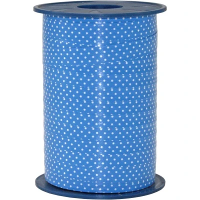 Afbeelding van Krullint met stippen Blauw 10mm