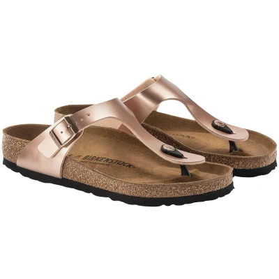 Afbeelding van Birkenstock Tieffussbett Teensandalen, Dames, Maat: 37, Copper Hoogwaardig imitatieleer