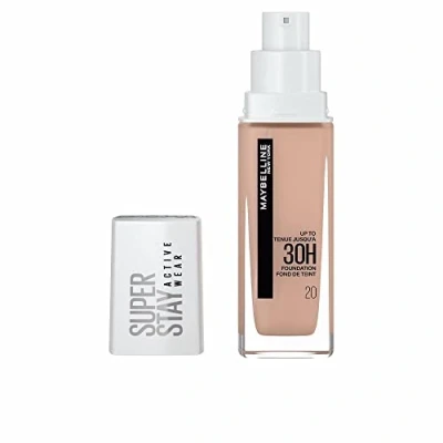 Afbeelding van Maybelline New York Vloeibare teint, lange houdbaarheid, zonder overdracht, hoge dekking Superstay Active Wear 30 uur kleur: Beige glans (20), confectie: ml