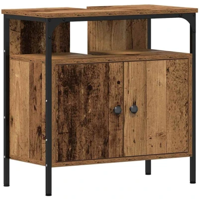 Afbeelding van Wastafelmeubel 60x30x60 cm spaanplaat oud hout