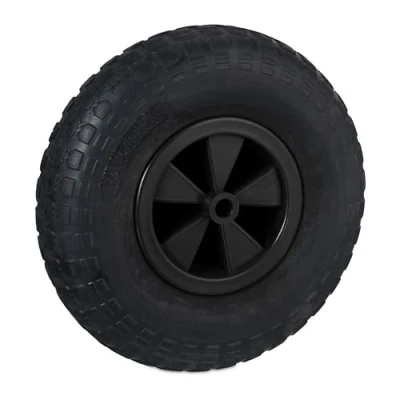 Afbeelding van Relaxdays kruiwagenwiel 3.50 6 massief rubber kunststof velg lekvrij tot 100 kg zwart