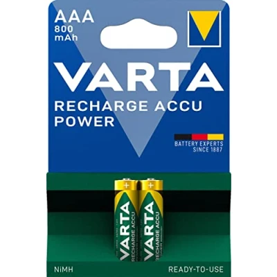 Afbeelding van Varta 2 &quot;Longlife Accu&quot; NiMH batterijen, Micro (AAA/HR03) 800 mAh, 1,2 V
