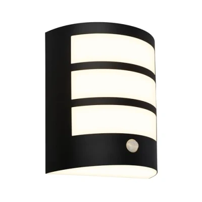 Afbeelding van BRILONER LED Akku wandlamp Bewegingsmelder Schemersensor Zwart Verwisselbare batterij voet 18 x 15 7 cm