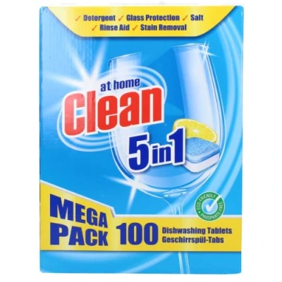 Afbeelding van Vaatwastabletten At Home Clean 5 in 1 100 stuks