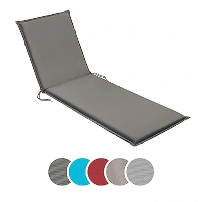 Afbeelding van sleepling 197229 Outdoor kussen voor ligstoelen Tuinstoel Zonnebed Gemaakt in EU Verstelbare band Hoes Afneembaar en Wasbaar, 190 x 58 6 cm, Zilver