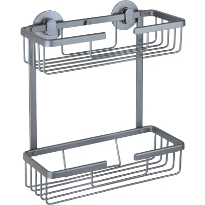 Afbeelding van Doucherek Differnz (Rechthoek, 2 laags, Aluminium, Gun metal)