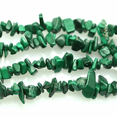 Afbeelding van SKYBEADS Chips van malachiet, onregelmatig, 3 8 mm, groen, edelsteen en natuurlijke mineralen, voor sieraden, lengte 78 cm