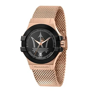 Afbeelding van Maserati Potenza R8853108010 Quartz horloge voor heren, tijd en datum, Rozengoud., armband