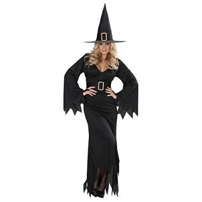 Afbeelding van Widmann Heks &amp; Spider Lady Voodoo Duistere Religie Kostuum Elegante Black Witch Vrouw Zwart Small Halloween Verkleedkleding