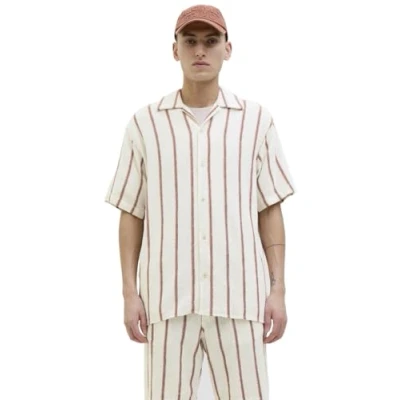 Afbeelding van Jack &amp; Jones Rcoba Stripe Resort SS SN Overhemd, Heren, Maat: Small, Arabian spice