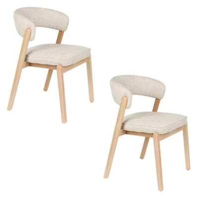 Afbeelding van Zuiver Bright Eetkamerstoelen Beige Set van 2