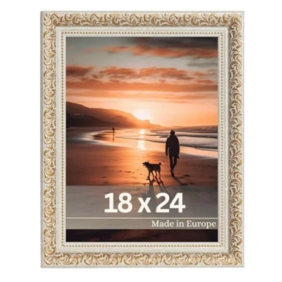 Afbeelding van Victor antieke fotolijst&quot;Rubens&quot; beige goud in 18x24 cm Rand: 30x20 mm echt glas barok