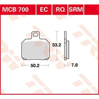 Afbeelding van Remblokkenset, schijfrem TRW MCB700SRM