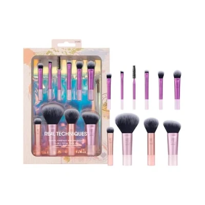 Image de Real Technique Travel Fantasy Mini Brush Kit Pinceaux Maquillage pour Fard à Paupières Highlight Contour Poudre et Correcteur, 10 unité