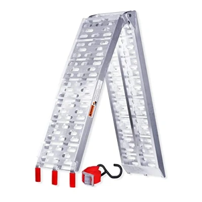 Afbeelding van Lospitch 1 x Opvouwbare aluminium oprijplaat 340 kg Antislip laadrail Voor mountainbike, quad en auto Laadhelling