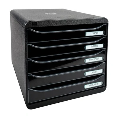 Image de EXACOMPTA Module de classement BIG BOX PLUS, 5 tiroirs, noir