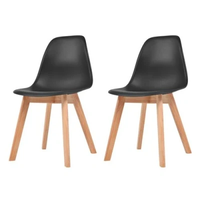 Afbeelding van vidaXL Eetkamerstoelen 2 st kunststof zwart