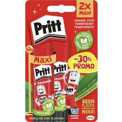 Afbeelding van Lijmstift pritt stick original 2x 43gr promo
