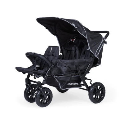 Afbeelding van Childhome Collections Kinderwagen Triplet 3 Kinderen Black