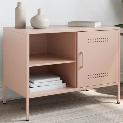 Afbeelding van Tv meubel 68x39x50,5 cm staal roze