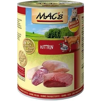 Afbeelding van 6x400g Kitten (Kalkoen, Rund, Eend) MAC&#039;s CAT Kattenvoer