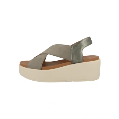 Afbeelding van Geox Sandalen met sleehak, Dames, Maat: 39, Sage Leer/ synthetisch
