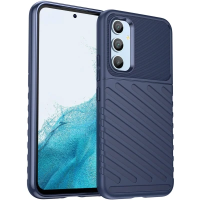 Afbeelding van iMoshion Hoesje Geschikt voor Samsung Galaxy A54 (5G) Siliconen Thunder Backcover Donkerblauw