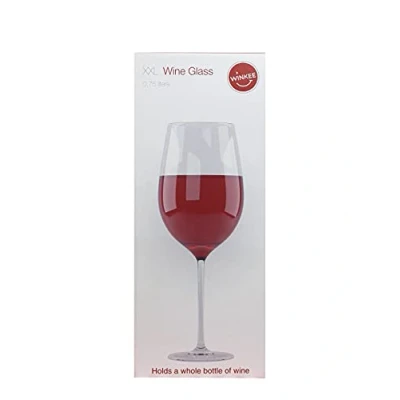 Afbeelding van Winkee Gigantisch wijnglas I groot 0,75 l rode origineel cadeau laat je wijnfles ademen