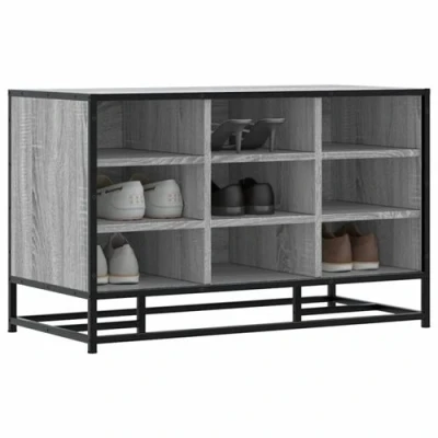 Image de vidaXL Banc à chaussures sonoma gris bois d&#039;ingénierie et métal849232