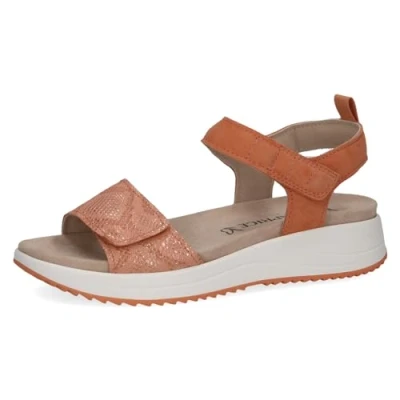 Afbeelding van Caprice Sandalen met sleehak, Dames, Maat: 39, Orange comb Leer