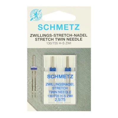 Afbeelding van Schmetz Stretch tweeling 2 naalden 2.5 75 20st
