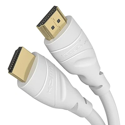 Afbeelding van KabelDirekt 4K HDMI kabel met A.I.S. afscherming. 20m (4K @60Hz voor een spectaculaire Ultra HD ervaring High Speed Ethernet, Blu ray/PS4/PS5/Xbox Series X/Switch, wit)