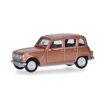 Afbeelding van herpa Renault R4 modelauto, schaal 1/87, Duits model, verzamelstuk, plastic figuur, kleur: metallic beige