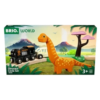 Afbeelding van Train met circuit Brio Dinosaur circle set