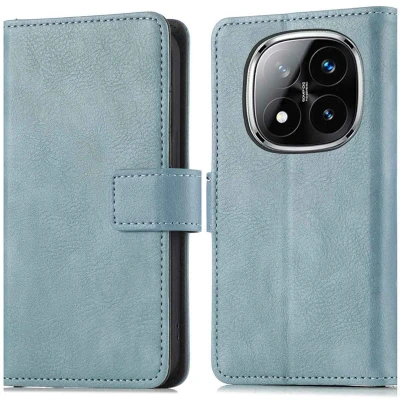 Afbeelding van imoshion Hoesje Geschikt voor Xiaomi Redmi Note 14 Pro 5G Met Pasjeshouder Luxe Bookcase Lichtblauw
