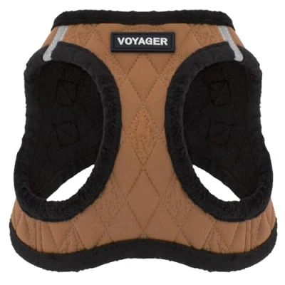 Afbeelding van Voyager Step In Plush Hondenharnas door Best Pet Supplies, Instap Harnas voor kleine en middelgrote honden, zacht pluche Beige, L, Borst: 45.5 52 cm