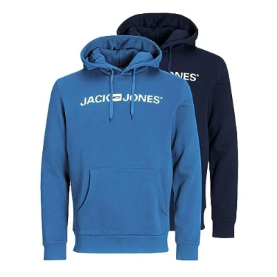 Afbeelding van JACK &amp; JONES Jjecorp Noos Hoodie met logo voor heren, 1 glanzend kobalt, marineblauwe blazer