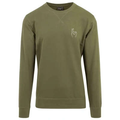 Afbeelding van Mister Tee EASY SIGN Crewneck Sweater, Heren, Maat: XL, Olive