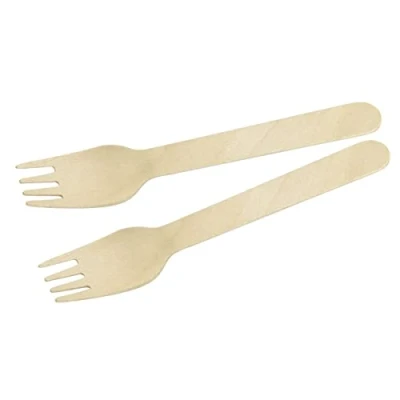 Afbeelding van Fackelmann 31026 30 stuks FSC houten wegwerpvorken, biologisch afbreekbare vorken, gecertificeerd hout, 16 x 2,5 cm