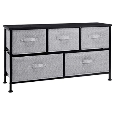 Afbeelding van Amazon Basics Extra grote commode voor kast, 5 laden van stof, zwart