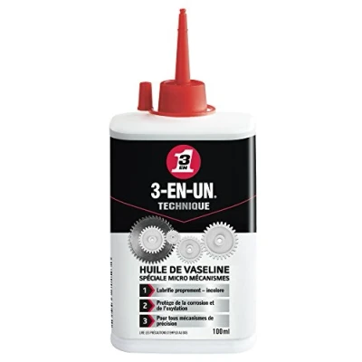 Afbeelding van 3 en UN Techniek Vaseline olie, extra fijn, dringt snel in, compatibel met alle metalen, nauwkeurig gebruik druppeldosering mogelijk, 100 ml