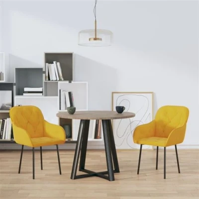 Image de vidaXL Chaises à manger lot de 2 Jaune Velours344852