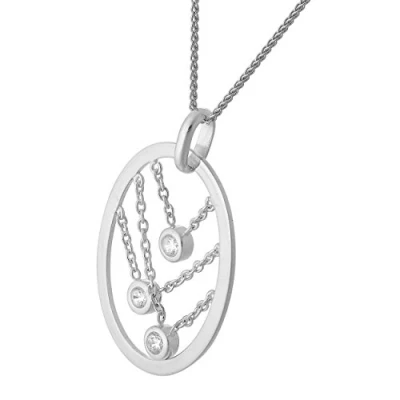 Afbeelding van Orphelia Hanger + Ketting Oval Strings ZH 4360
