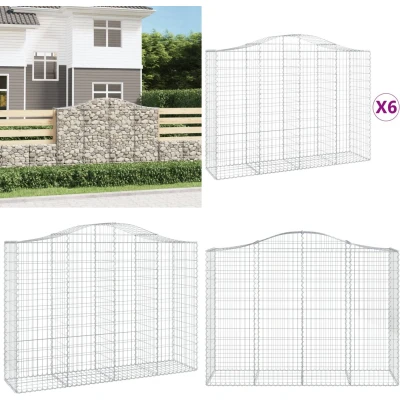 Afbeelding van VidaXL Schanskorven 6 st gewelfd 200x50x140/160 cm ijzer